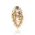 White gold kundan beaded ring