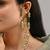 Gold plated kundan layered earcuff with earrings