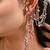 Silver plated earcuff earrings with hair extension