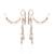 Pearl drop bunches hangings earcuff with side ear chain