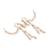 Pearl drop bunches hangings earcuff with side ear chain