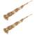 Gold plated metallic beige stones long ear chain