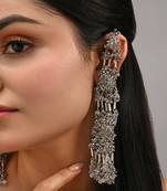 Silver handcrafted multi layer ear chain