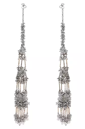 Silver handcrafted multi layer ear chain