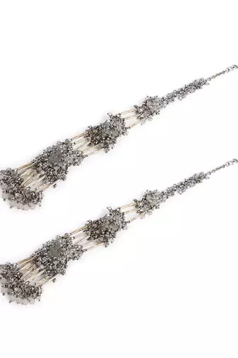 Silver handcrafted multi layer ear chain