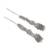 Silver plated multi layer crystal studded long earrings
