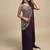 Wine silk blend thread work full stitch up to 42 inch saree with blouse