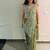 Mehendi chiffon thread work full stitch up to 42 inch saree with blouse