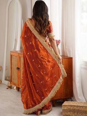 Embellished Embroidered Satin Designer Saree 2