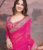 Embroidered Saree With Blouse