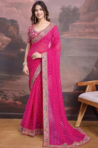Embroidered Saree With Blouse