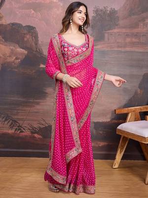 Embroidered Saree With Blouse 3