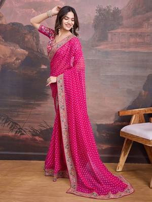 Embroidered Saree With Blouse 4