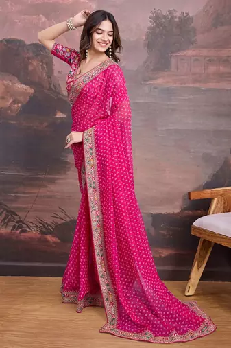 Embroidered Saree With Blouse