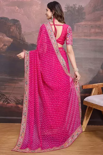 Embroidered Saree With Blouse