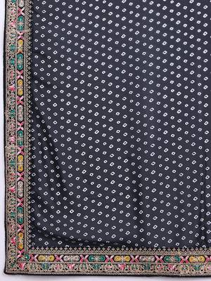 Bandhani Design Embroidered Saree With Blouse Piece 6