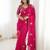 Ethnic Motif Embroidered Satin Heavy Work Saree with Embroidered Unstitched blouse