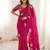 Ethnic Motif Embroidered Satin Heavy Work Saree with Embroidered Unstitched blouse