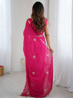 Embellished Sequinned Chiffon Heavy Work Sarees 3