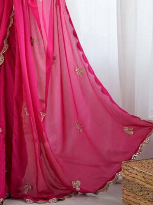 Embellished Sequinned Chiffon Heavy Work Sarees 4