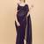 Women Wine Solid Georgette Saree with Blouse Piece