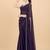 Women Wine Solid Georgette Saree with Blouse Piece