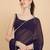Women Wine Solid Georgette Saree with Blouse Piece