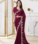 Embroidered Poly Georgette Saree