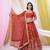 Rust Red Art Silk Embroidered & Sequin Lehenga Choli Set with Dupatta 
