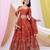Rust Red Art Silk Embroidered & Sequin Lehenga Choli Set with Dupatta 