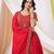  Red Embroidered Art Silk Ready-to-Wear Lehenga Choli with Dupatta