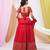  Red Embroidered Art Silk Ready-to-Wear Lehenga Choli with Dupatta