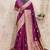 wine silk blend banarasi saree with unstitched blouse piece