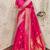 Pink Silk Blend Banarasi Saree Unstitched Soft