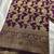 wine silk blend banarasi saree with unstitched blouse piece