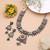 Multi color dual tone oxidised necklace set handmade appeal