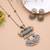 White color dual tone oxidised necklace set traditional finish