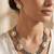 White color dual tone oxidised necklace set