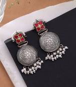 Rani color dual tone oxidised earrings traditional fashion style
