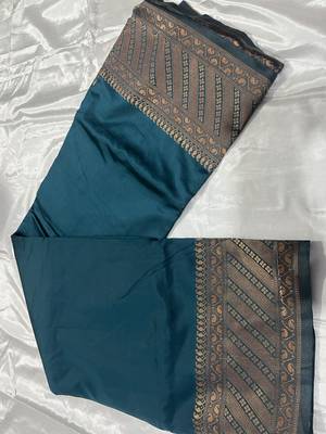morpich silk blend banarasi saree with unstitched blouse piece 6