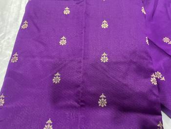 Purple Silk Blend Banarasi Saree Blouse Piece Soft 7
