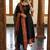 Royal Black & Maroon Ethnic Anarkali Suit with Gold Border Dupatta