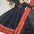 Royal Black & Maroon Ethnic Anarkali Suit with Gold Border Dupatta
