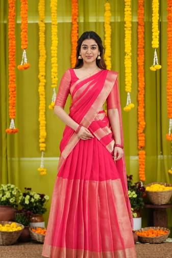 Festive Glamour Pink & Golden Lehenga