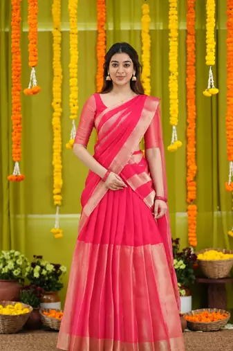 Festive Glamour Pink & Golden Lehenga