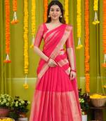 Festive Glamour Pink & Golden Lehenga