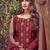 Maroon premium pura dola silk jacquard plazzo salwar suit