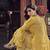 Yellow frilled net designer semi-stitched salwar suit