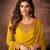 Yellow designer georgette sraight cut semi-stitched salwar suit
