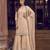 Peach crease crisp georgette semi-stitched salwar suit